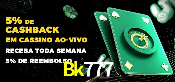 Promoções do cassino ao Vivo Bk777